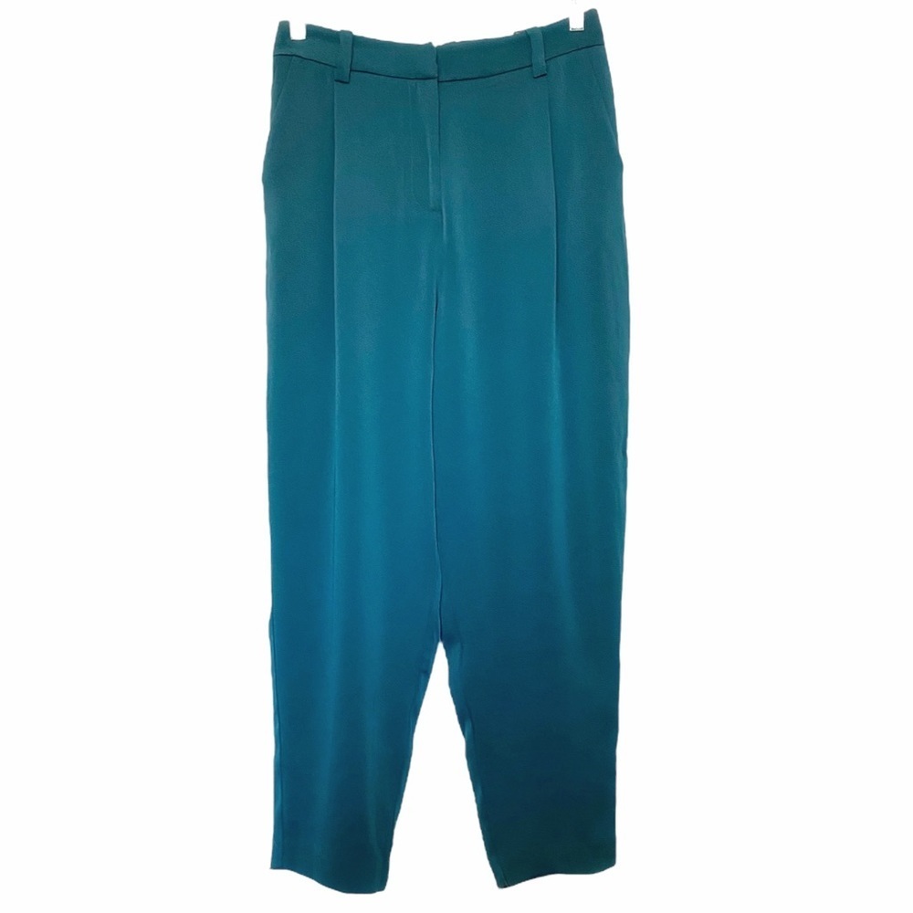 NWT FRANK & OAK AMELIA EMERALD GREEN VINTAGE FIT BALLOON PLEATED  HIGH RISE PANT